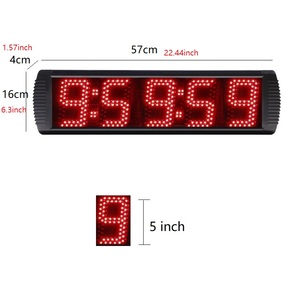 GX Display singolo lato LED 5 pollici orologio digitale 5 cifre conto alla rovescia sport all'aperto gara temporizzazione Timer con telecomando - Product Image 2