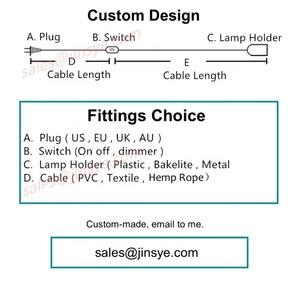 US Type <strong>Replacement</strong> <strong>Plug</strong> <strong>Lamp</strong> <strong>Cord</strong> Set Power <strong>Cord</strong> with Black Twisted Cable - Product Image 4
