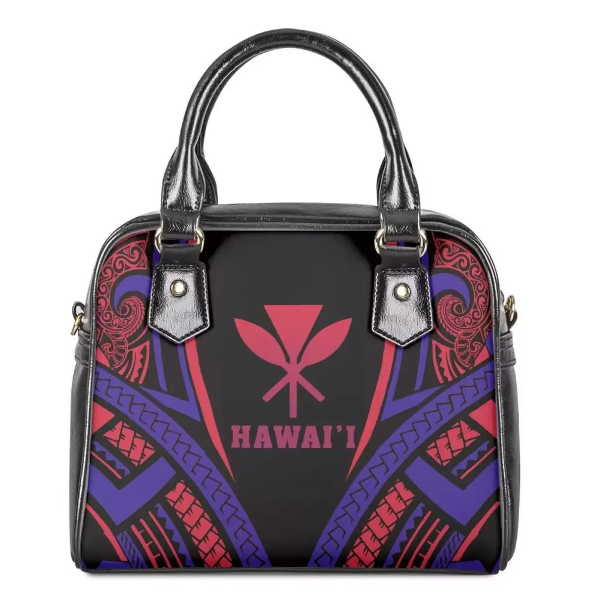 Модная женская сумка на заказ, полинезийская квадратная сумка-тоут из искусственной кожи с принтом на острове Гавайи