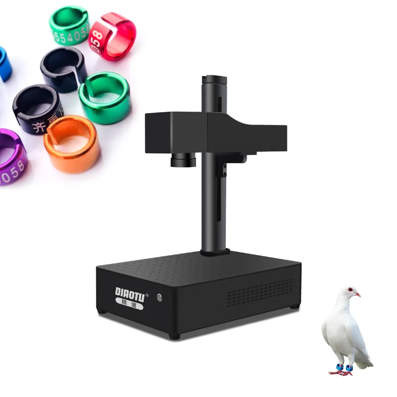 DIAOTU personnalisé métal aluminium anneau machine de gravure Pigeon jambes pied étiquette fibre Laser Machine de marquage pour oiseaux anneaux