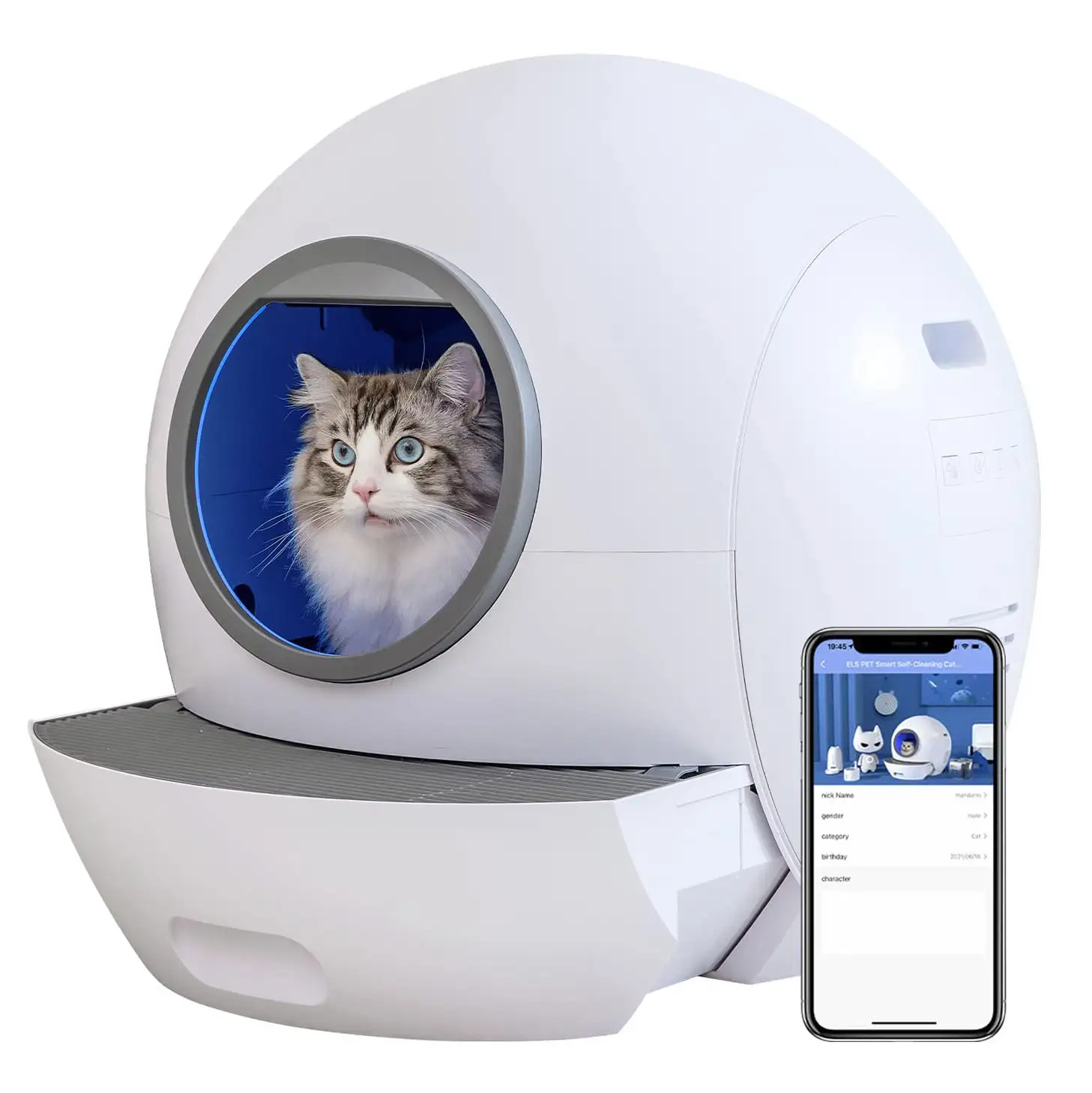 EU chúng tôi tùy chỉnh lớn fosuhouse ứng dụng điện điều khiển sang trọng hoàn toàn kèm theo thông minh UV tự làm sạch mèo nhà vệ sinh hộp