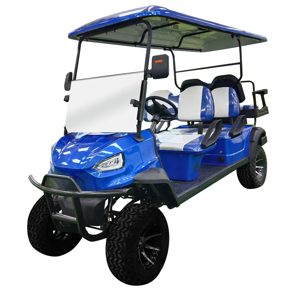 CE Disetujui Hemat Biaya Kereta Golf Mewah 6 Penumpang Mobil Golf Bermotor untuk Dijual