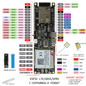 LILYGO T-SIM7600SA-H ESP32 4G Cat4 LTE SIMカードモジュール4MBフラッシュGNSS GPS LoRa IOT端末開発ボードArduin用 - Product Image 5