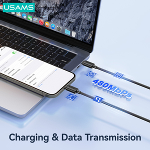 SJ701 USAMS 2025ใหม่ที่สร้างสรรค์60W USB-C PD ประเภท C เป็น Type C เพื่อพิมพ์แท็บเล็ตแล็ปท็อปโทรศัพท์มือถือชาร์จเร็วสายข้อมูลพีวีซีสำหรับแอปเปิ้ล - Product Image 5