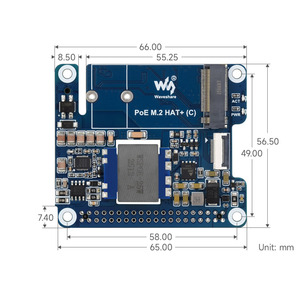 PCIe to M.2 Adapter With PoE Function (C) for <strong>Raspberry</strong> <strong>Pi</strong> 5 Supports NVMe Protocol M.2 Solid State Drive High-speed Reading - Product Image 6