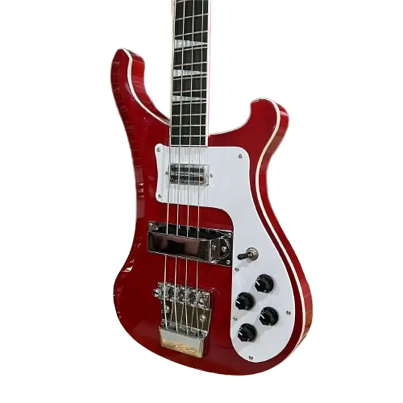 Rickenback 4003 Bass Electric Guitar Transparente Cor Vermelha Rosewood Fretboard Guitarra de Alta Qualidade Frete grátis estoque