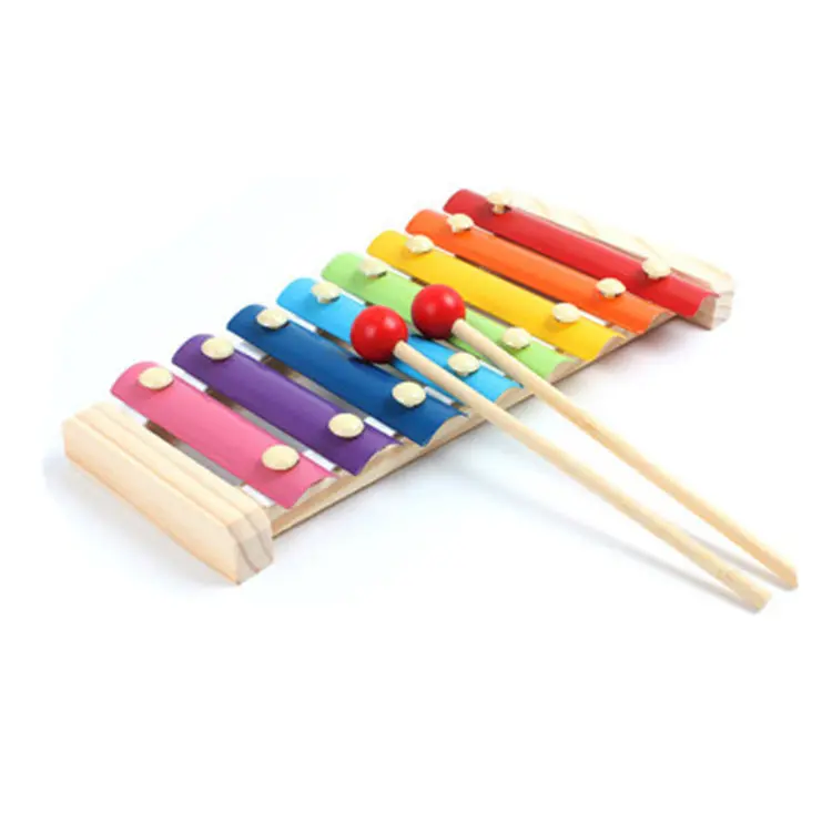 Xilófono de madera a escala 8, instrumento Orff, ejercicio de percusión, coordinación de ojo de mano, instrumento Musical, juguete educativo para niños