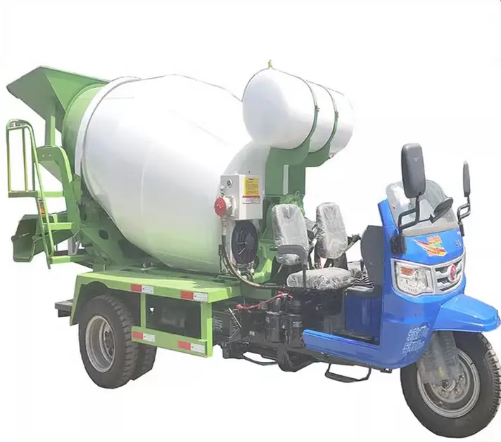 Camion de transport de béton 3m3 petit camion bétonnière Wuzheng citerne de mélange de ciment à trois roues