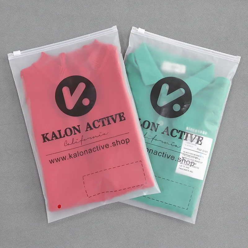 Frosted Zip Lock Plastic Packaging Bag Polybag For Clothing Frosted Zipper Customized Zipper Bags