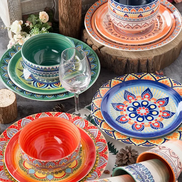 Service de table en céramique du pakistan, 16 pièces, fabrication d'usine, gros, qualité supérieure