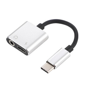 USB C 2 in 1 ses adaptörü tip C için 3.5mm Jack kulaklık kablosu USB-C şarj - Product Image 4