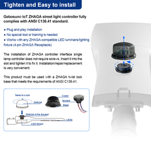 Sistema de control remoto inalámbrico IP65 para farolas Controlador ZHAGA Solución 4G/LTE Controlador de atenuadores inteligentes - Product Image 3
