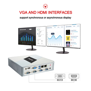 Limyee Unidad de sistema sin ventilador Computadora Quad Core J1900 Win 10 6Usb 2Lan 4Com Vga Micro Desktop Mini Pc Computadora industrial - Product Image 5