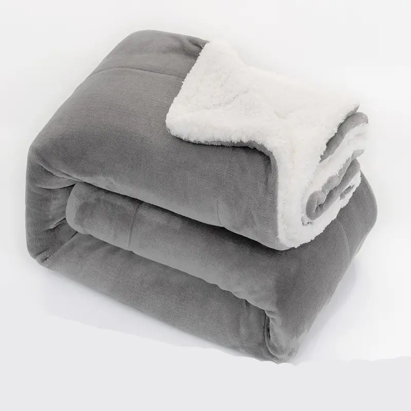 Manta Sherpa Manta gruesa y cálida para cama de invierno Manta de felpa de terciopelo de lana de franela suave y peluda