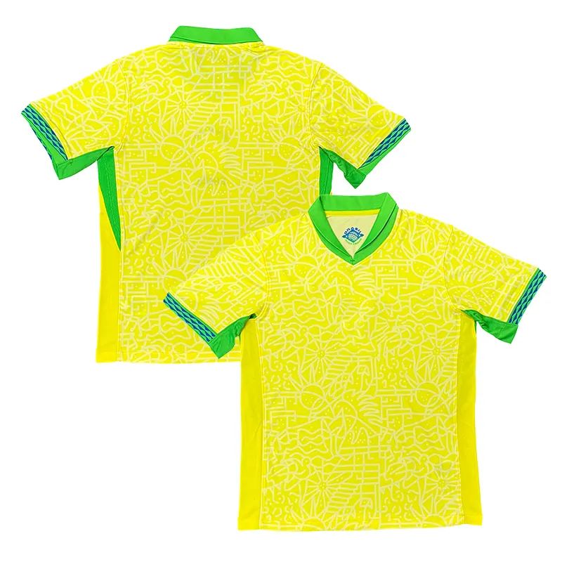 Groothandel 2024-2025 Brazilië Nationale Team Thuisshirt Neymar #10 Voetbalkleding Custom Jersey Thai Fan Versie Voetbalshirt