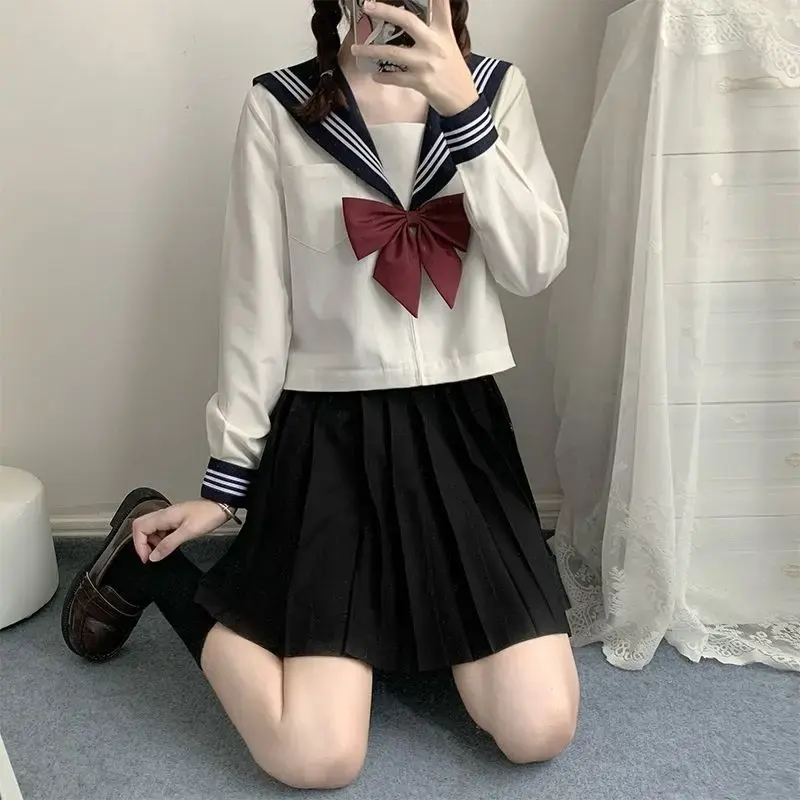Falda plisada JK Sailor Tie Anime Cos disfraces mujeres uniformes escolares al por mayor