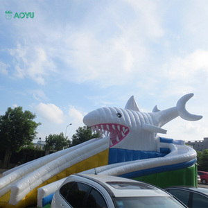 Toboganes de agua populares comerciales, tobogán de agua inflable, Parque Acuático con piscina, deslizamiento en un tobogán de agua - Product Image 2