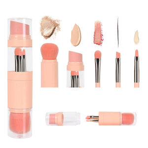 Toptan 5 1 seyahat Kabuki toz vakıf makyaj fırçası göz farı fırçalar parlatıcı fosforlu kozmetik araçları için - Product Image 2