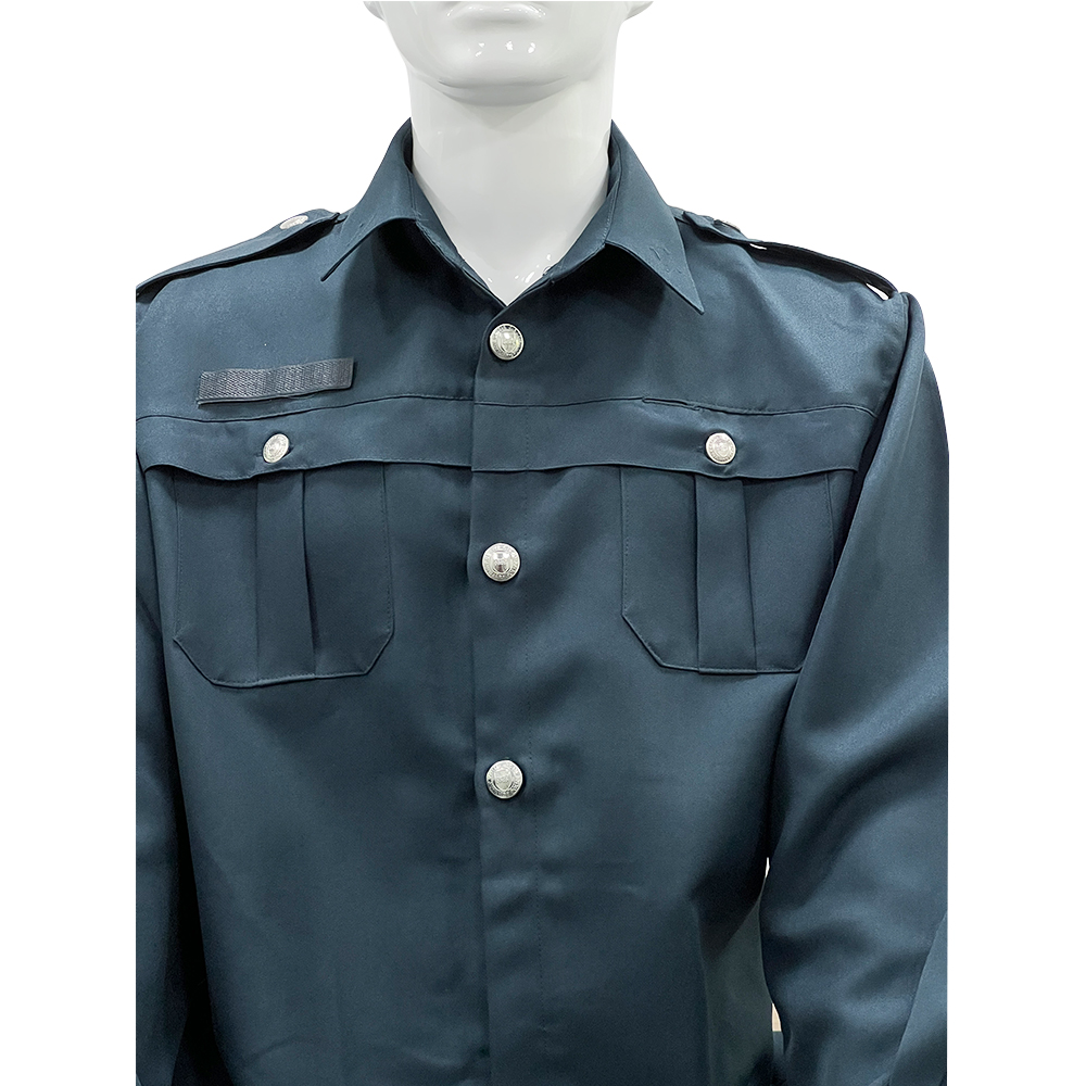 Uniforme de seguridad Dark 65% polyester 35% cotton chest pockets button flaps pen pocket long sleeve Security Uniform Shirts