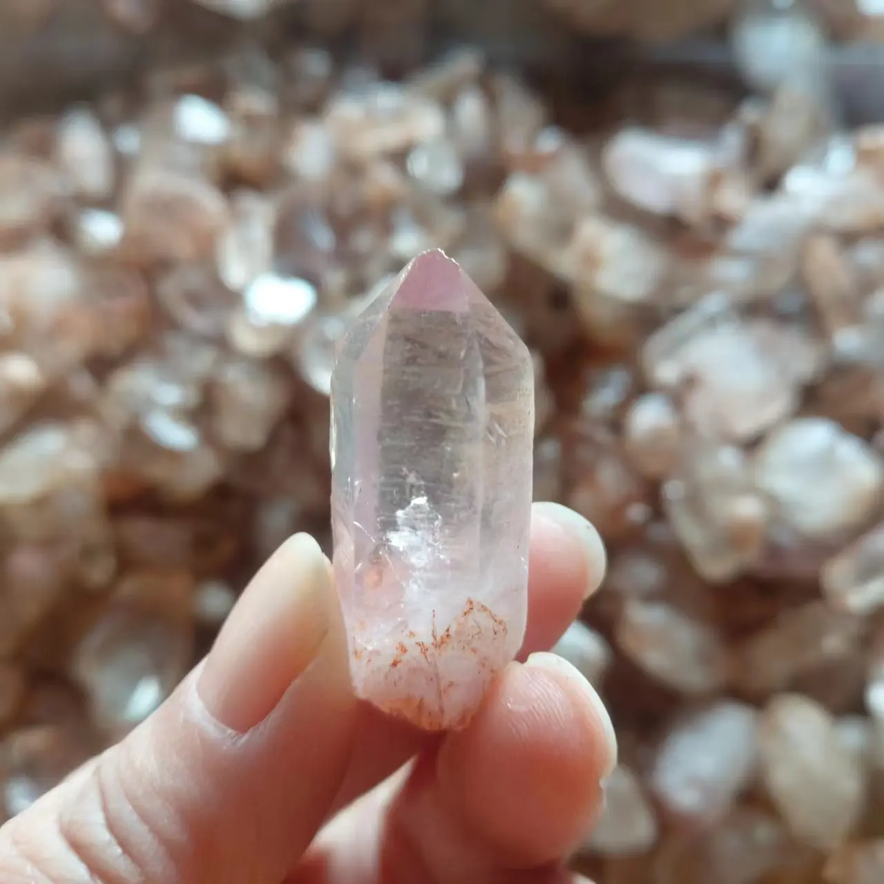 Nuove pietre curative del punto di cristalli grezzi di irregolarità rosa di cristallo scheletrico naturale del Madagascar di alta qualità in vendita