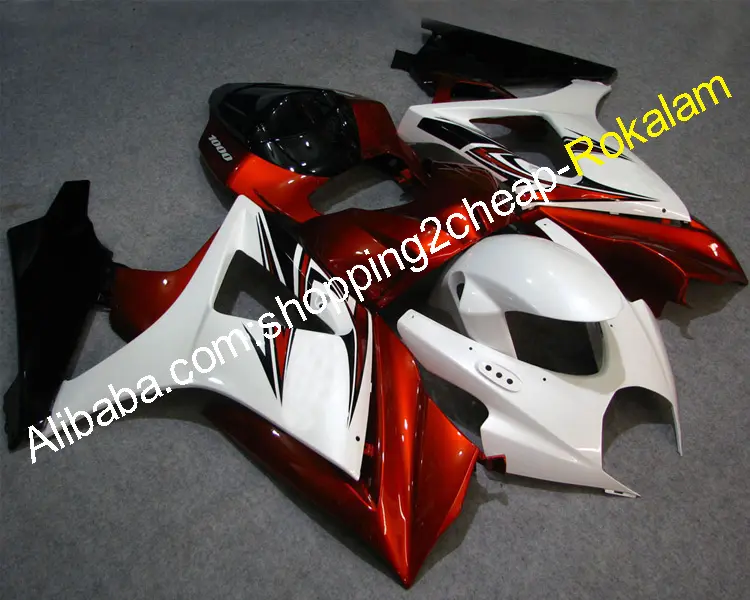 Carenados para motocicleta Suzuki GSXR1000, 2007, 2008, GSXR-1000, 07, 08, GSX-R1000, K7, color blanco, rojo y negro