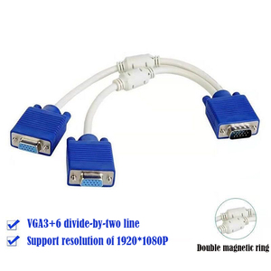 Vga 1 Punto 2 Línea 36 Cable de pantalla dividida de computadora VGA 1pull 2 Monitor Video HD Línea 1 Punto 2 - Product Image 3