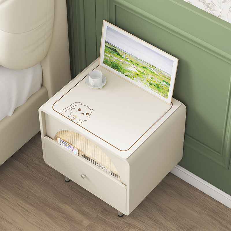 Bedside table cushion - cute white rabbit