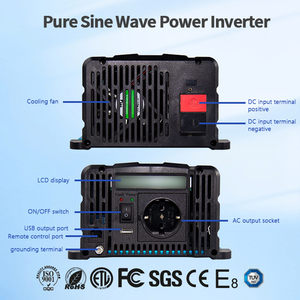 Inversor de corriente de onda sinusoidal pura de 1000W 12/24/48V CC a 110-120V 220-240V CA con función de pantalla LCD Convertidor de potencia fuera de la red - Product Image 3