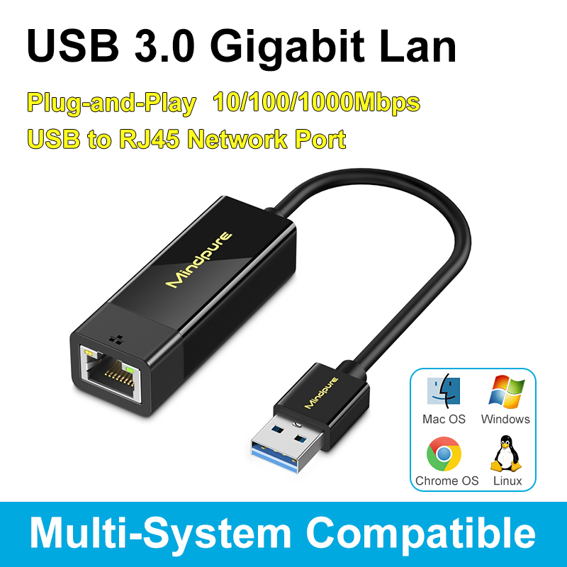 Adaptateur Ethernet Gigabit USB 3.0 noir