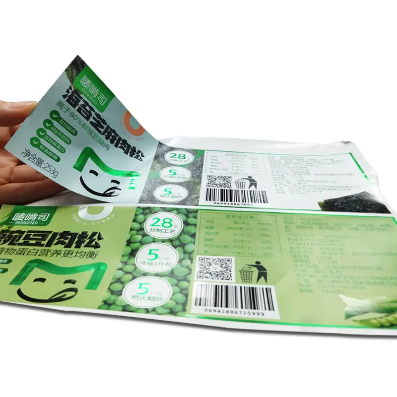 Em estoque etiqueta biodegradável PLA Certified Impressão de etiquetas autoadesivas ambientais disponíveis