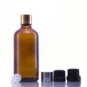 卸売りラウンドグロスアンバーブラウングラスボトルスクリューキャップ付きエッセンシャルオイル用5ml 10ml 15ml 20ml 30ml 50ml 100ml - Product Image 1