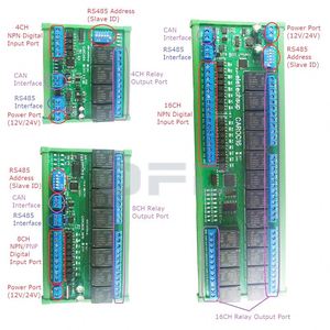 CAROC16, 12V/24V, 16-CH, módulo de relé CAN Fieldbus, RS485, Modbus, RTU, PLC, IO, placa de expansión, entrada Digital, relé CAN CAROC16 - Product Image 5