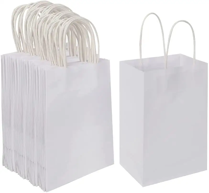 Sac transparent décoratif en vrac pas cher personnalisé marchandise plate refermable papier carte blanc jetable acheter sacs en papier