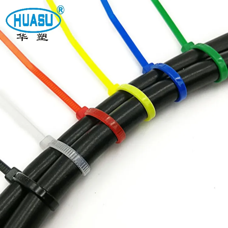 Zelfsluitende Kabelbinders Op Maat Gemaakte Kleur Nylon 66 Fabriek Heavy Duty Zip Tie Plastic