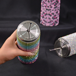 <span class=keywords><strong>Tessco</strong></span> sang trọng Bling ly thép không gỉ cách điện Tumbler với thạch và ống hút quà tặng của phụ nữ - Product Image 5