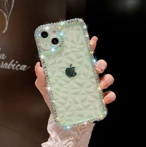 Custodia morbida di lusso con strass Bling per IPhone 15 14 13 12 11 Pro Max X XS XR 7 8 Plus custodia per telefono con diamante glitterato