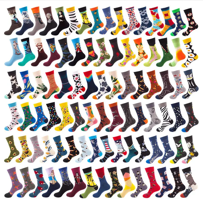 Stock samples Good cotton China factory more than 1000 designs in stock drop shipping wholesale socks