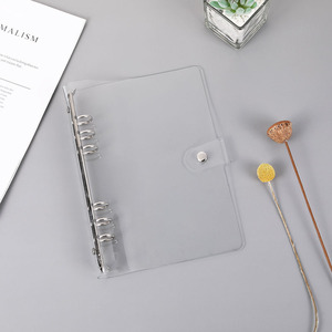 Copertina del raccoglitore del diario Macaron raccoglitori ad anelli Color caramella guscio del taccuino in Pvc con chiusura a bottone a pressione custodia a fogli mobili a 6 anelli