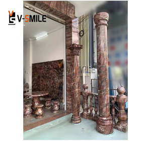 Kaliteli venedik kırmızı mermer ev mermer ayağı balkon mermer taş korkuluk - Product Image 2