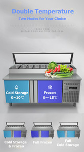 Thương mại salad <span class=keywords><strong>Prep</strong></span> bảng Tủ lạnh 2 cửa <span class=keywords><strong>Pizza</strong></span> salad Bar tàu điện ngầm hiển thị tủ lạnh tủ lạnh - Product Image 5