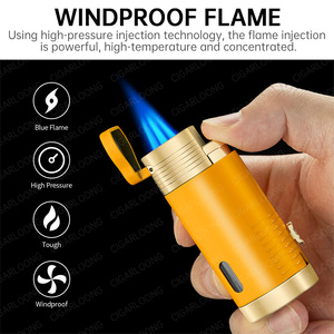 سيجارلونج كوبا نمط السفر المحمولة 2 في 1 ولاعة السيجار سبائك الزنك متعددة الوظائف للاستخدام في الأماكن المغلقة والهواء الطلق السجائر - Product Image 4