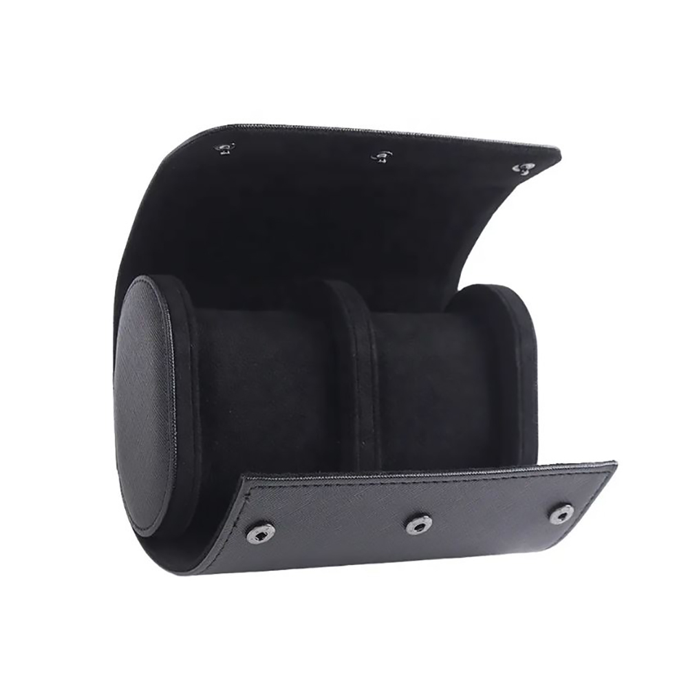 Black 2 Slot Watch Roll (Saffiano Pu Leather)