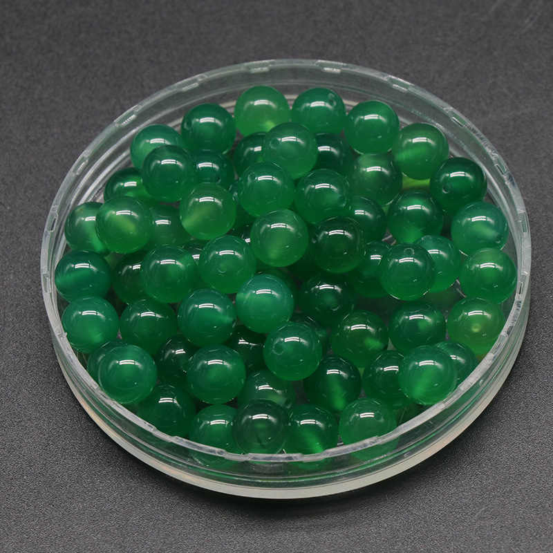 Agata verde da 8 mm con mezzo foro - pezzo singolo