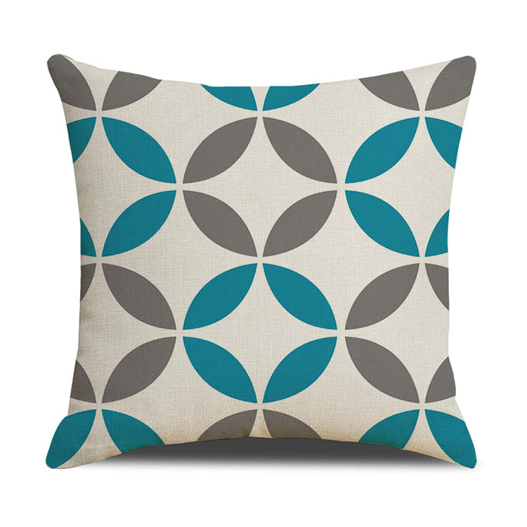 Home Living Room Sofa Cushion Pillowcase Waterproof Antifouling Oilproof Custom Digital Printing Polyester Linen Cushion Cover