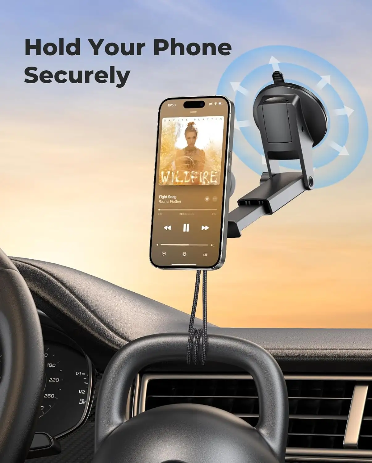 Universal Socket Dashboard Car Mount Windshield Magnetic Socket Phone Holders Hands Free Car Phone Mount Fits All Phones