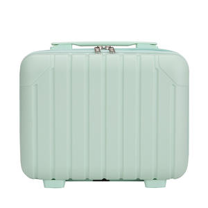 Piccola custodia per il trucco da 14 pollici retrò per studenti impermeabile Mini scatola regalo per feste maniglia ad angolo tinta unita valigia all'ingrosso - Product Image 5