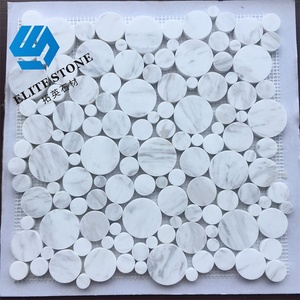 Thiết kế hiện đại bằng gỗ bằng đá cẩm thạch trắng ngẫu nhiên Mosaic Strip với lồng vào nhau gạch - Product Image 2