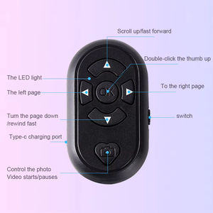 Deklanşör düğmesi selfie aksesuar kamera iphone ve android için şarj edilebilir fotosel kontrol bluetooth uzaktan deklanşör - Product Image 6