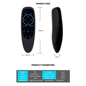Denetleyici G10S Pro BT hava fare ile arkadan aydınlatmalı destek sesli arama hareket algılama ve IR öğrenme uzaktan kumanda - Product Image 4