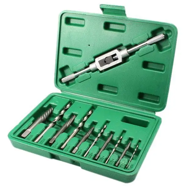 11-piece Screw Extractor Kit Damaged Screw Bolt Remover Set Adjustable Tap Die Wrench Tool Broken Screw Extractor Drill Bit